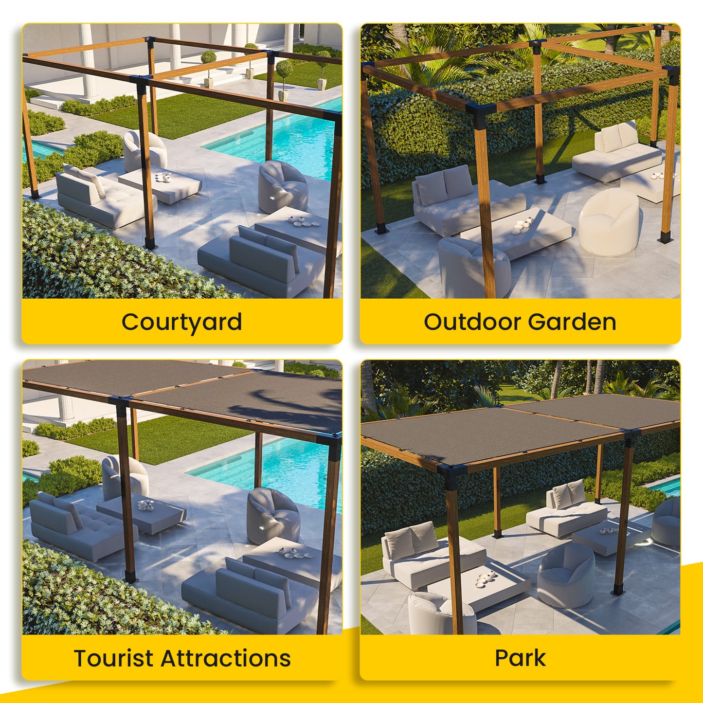 DOUBLE FREE STANDING DIY PERGOLA KIT