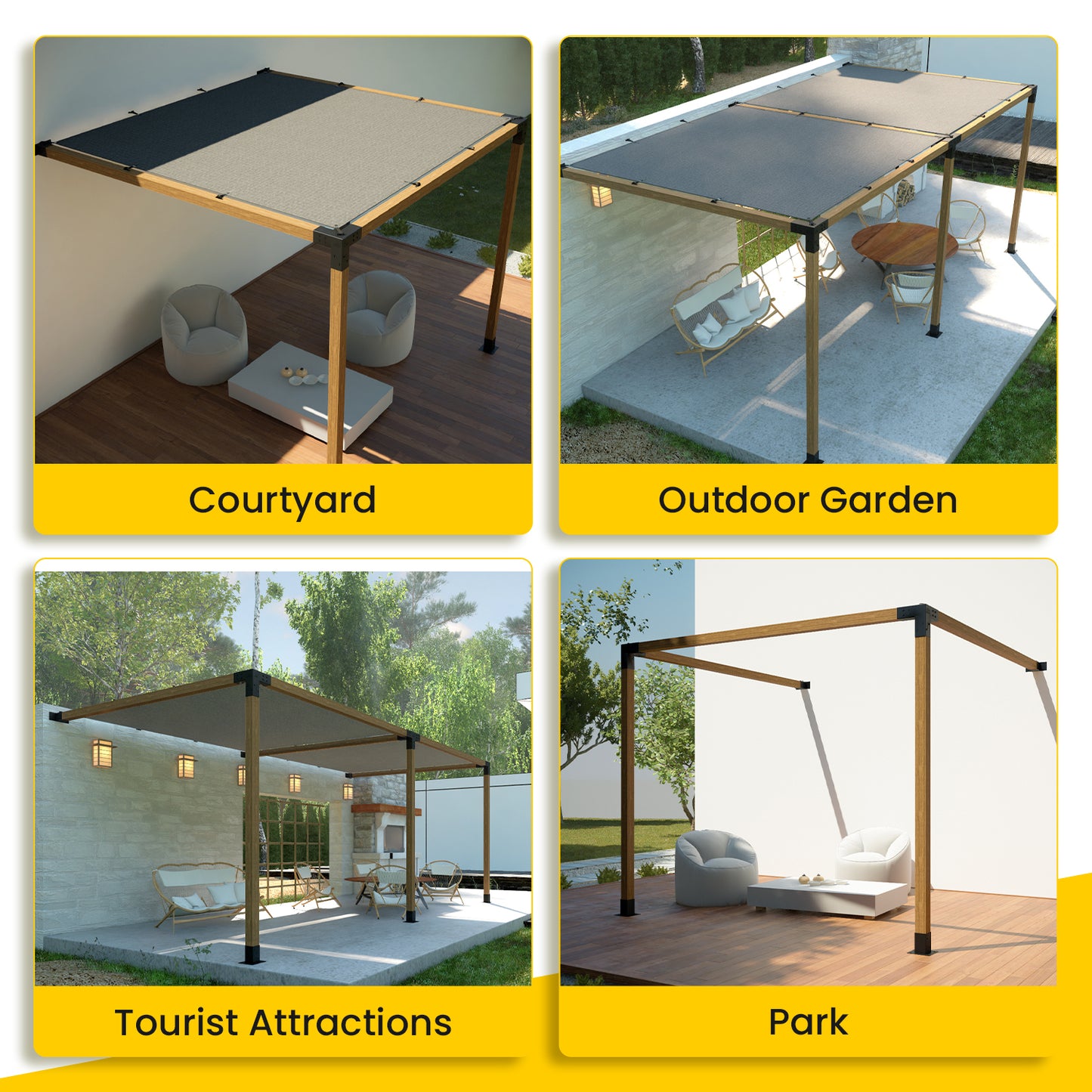 DOUBLE WALL MOUNT DIY PERGOLA KIT